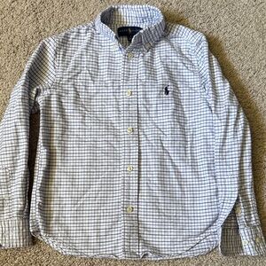 Polo by Ralph Lauren boy's  White and Blue Plaid Shirt